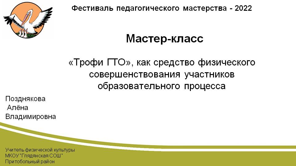 Мастер-класс Трофи ГТО как средство физического совершенствования участников образовательного процесса..